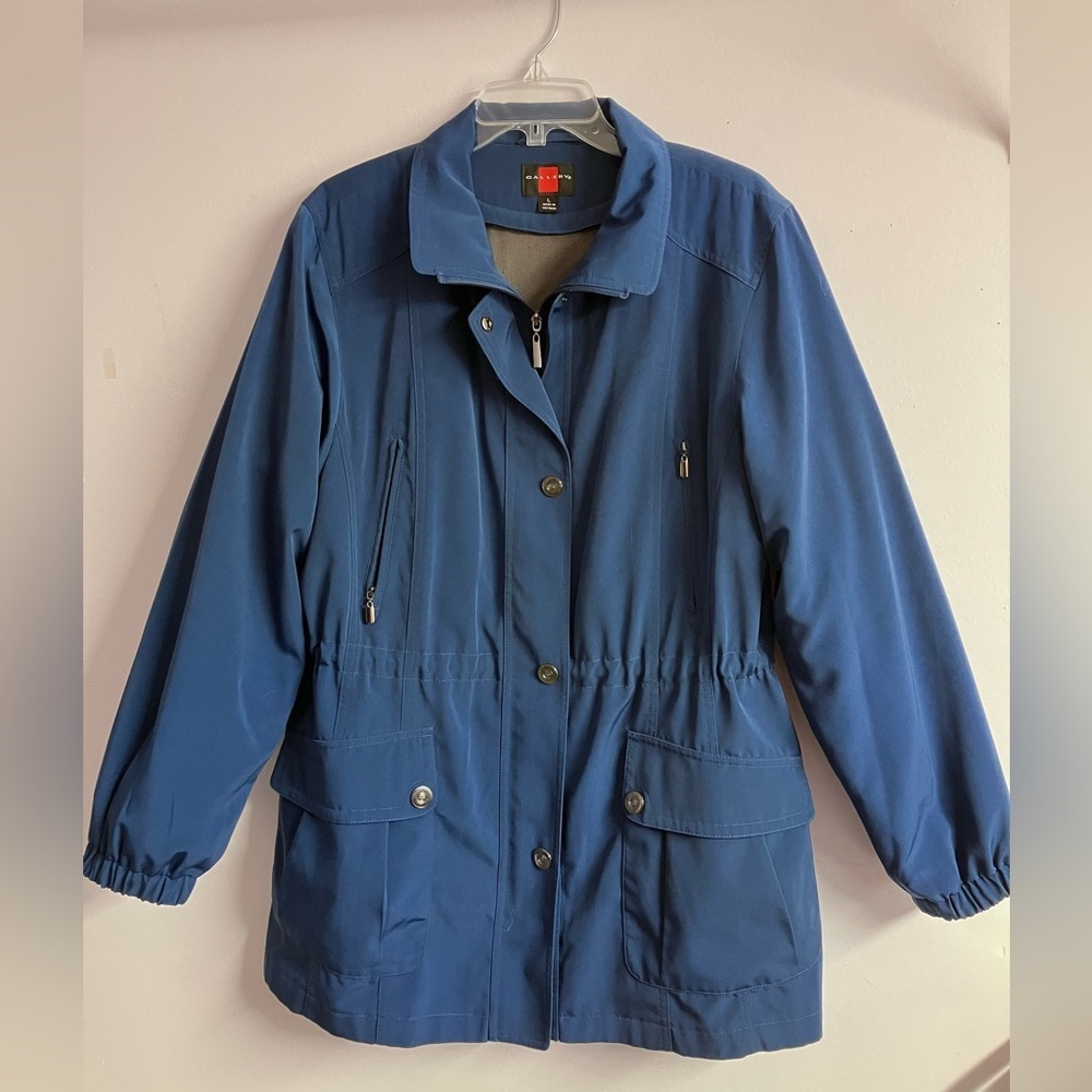 Women’s Midweight Insulated Coat/Jacket, Large, Full Front Zip, Blue, Gallery
